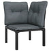 4 Piece Garden Lounge Set Black and Grey Poly Rattan Toniitx