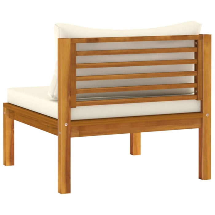 4 Piece Garden Lounge Set with Cream Cushion Solid Acacia