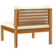 4 Piece Garden Lounge Set with Cream Cushion Solid Acacia