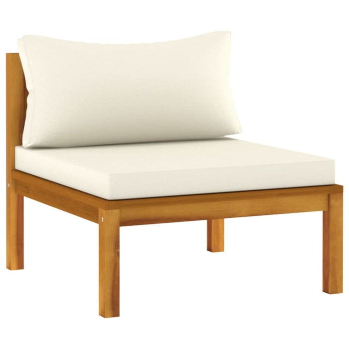 4 Piece Garden Lounge Set with Cream Cushion Solid Acacia