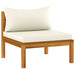 4 Piece Garden Lounge Set with Cream Cushion Solid Acacia