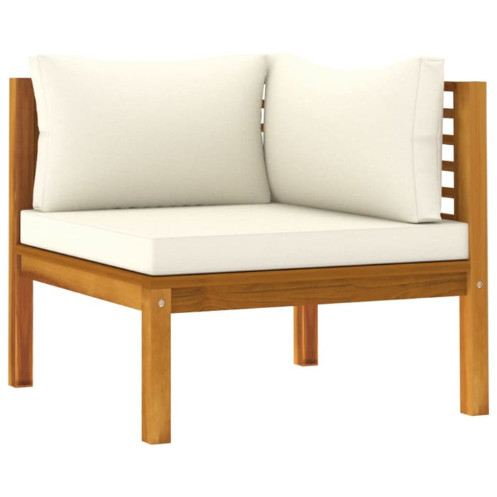 4 Piece Garden Lounge Set with Cream Cushion Solid Acacia