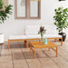 4 Piece Garden Lounge Set with Cream Cushions Solid Teak