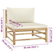 4 Piece Garden Lounge Set with Cream White Cushions Bamboo