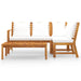 4 Piece Garden Lounge Set with Cushion Cream Solid Acacia