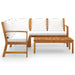 4 Piece Garden Lounge Set with Cushion Cream Solid Acacia
