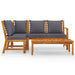 4 Piece Garden Lounge Set with Cushion Solid Acacia Wood