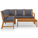 4 Piece Garden Lounge Set with Cushion Solid Acacia Wood