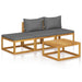 4 Piece Garden Lounge Set with Cushion Solid Acacia Wood