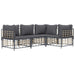 4 Piece Garden Lounge Set with Cushions Anthracite Poly