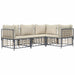4 Piece Garden Lounge Set with Cushions Anthracite Poly