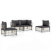 4 Piece Garden Lounge Set with Cushions Anthracite Poly