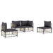 4 Piece Garden Lounge Set with Cushions Anthracite Poly