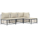 4 Piece Garden Lounge Set with Cushions Anthracite Poly