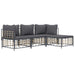 4 Piece Garden Lounge Set with Cushions Anthracite Poly