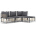 4 Piece Garden Lounge Set with Cushions Anthracite Poly