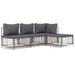 4 Piece Garden Lounge Set with Cushions Anthracite Poly