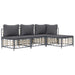 4 Piece Garden Lounge Set with Cushions Anthracite Poly