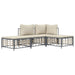 4 Piece Garden Lounge Set with Cushions Anthracite Poly