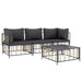 4 Piece Garden Lounge Set with Cushions Anthracite Poly