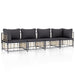4 Piece Garden Lounge Set with Cushions Anthracite Poly