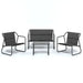 4 Piece Garden Lounge Set with Cushions Anthracite Steel