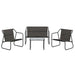 4 Piece Garden Lounge Set with Cushions Anthracite Steel