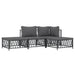 4 Piece Garden Lounge Set with Cushions Anthracite Steel