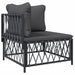 4 Piece Garden Lounge Set with Cushions Anthracite Steel