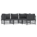 4 Piece Garden Lounge Set with Cushions Anthracite Steel