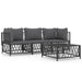 4 Piece Garden Lounge Set with Cushions Anthracite Steel