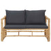 4 Piece Garden Lounge Set with Cushions Bamboo Toplbo