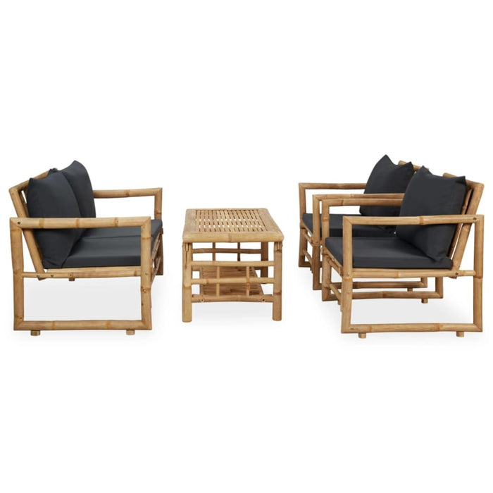 4 Piece Garden Lounge Set with Cushions Bamboo Toplbo
