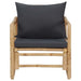 4 Piece Garden Lounge Set with Cushions Bamboo Toplbo