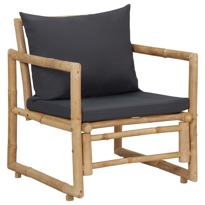 4 Piece Garden Lounge Set with Cushions Bamboo Toplbo