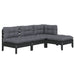 4 Piece Garden Lounge Set with Cushions Black Pinewood