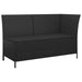 4 Piece Garden Lounge Set with Cushions Black Poly Rattan