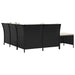 4 Piece Garden Lounge Set with Cushions Black Poly Rattan