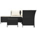 4 Piece Garden Lounge Set with Cushions Black Poly Rattan