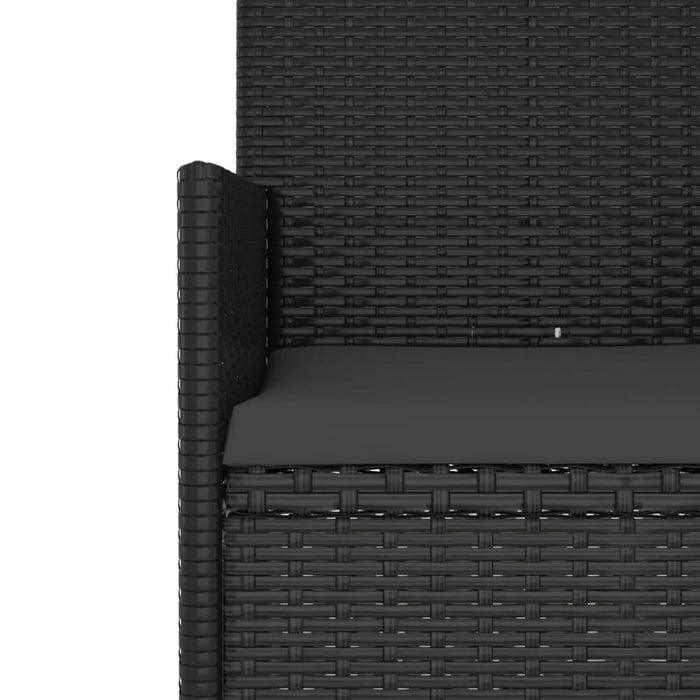 4 Piece Garden Lounge Set with Cushions Black Poly Rattan