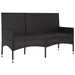 4 Piece Garden Lounge Set with Cushions Black Poly Rattan