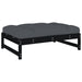 4 Piece Garden Lounge Set with Cushions Black Solid Wood