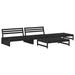 4 Piece Garden Lounge Set with Cushions Black Solid Wood