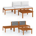 4 Piece Garden Lounge Set with Cushions Cream Solid Acacia
