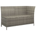4 Piece Garden Lounge Set with Cushions Grey Poly Rattan
