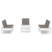 4 Piece Garden Lounge Set with Cushions Plastic White