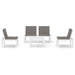 4 Piece Garden Lounge Set with Cushions Plastic White