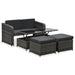 4 Piece Garden Lounge Set with Cushions Poly Rattan