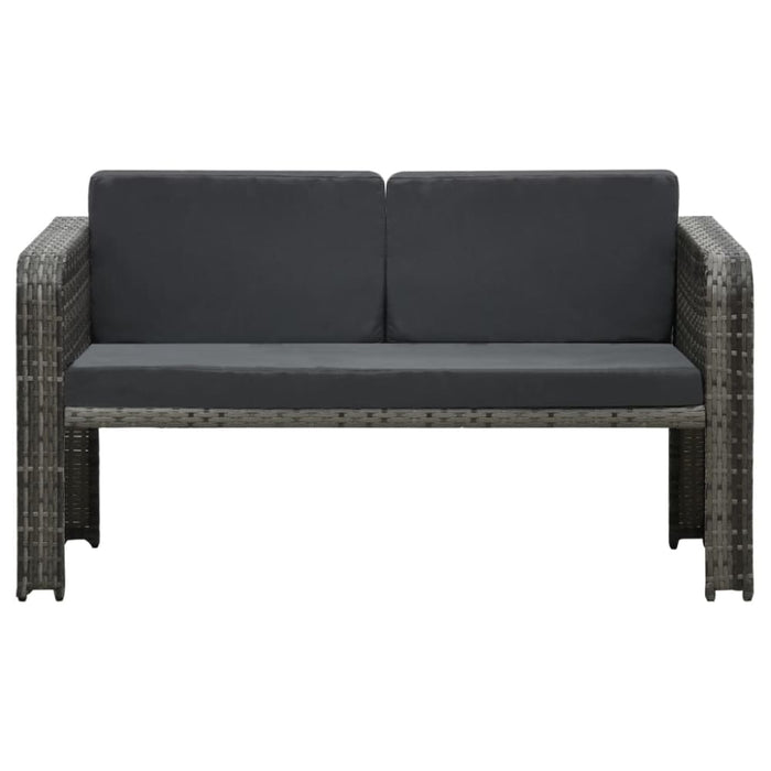 4 Piece Garden Lounge Set with Cushions Poly Rattan