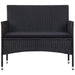 4 Piece Garden Lounge Set with Cushions Poly Rattan Black